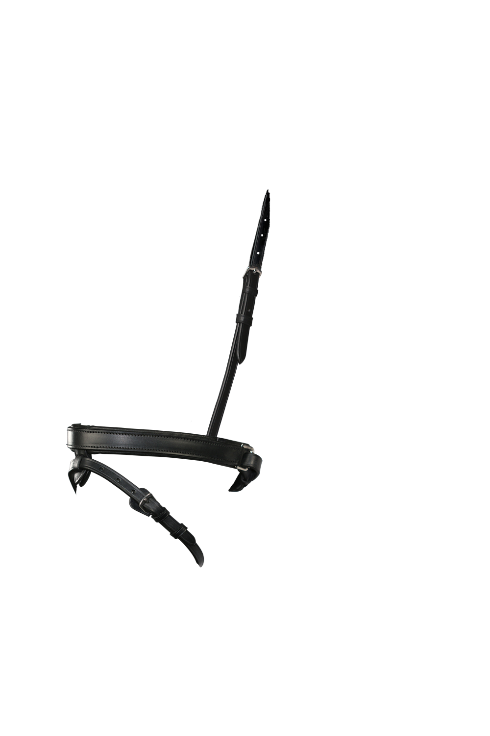 Straight Flat Plain Converter Crank - Black Gel Noseband