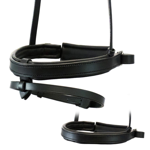 Straight Flat Plain Converter Crank - Black Gel Noseband