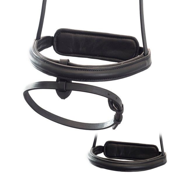 Straight Raised Plain Converter Cavesson - Black Gel Noseband