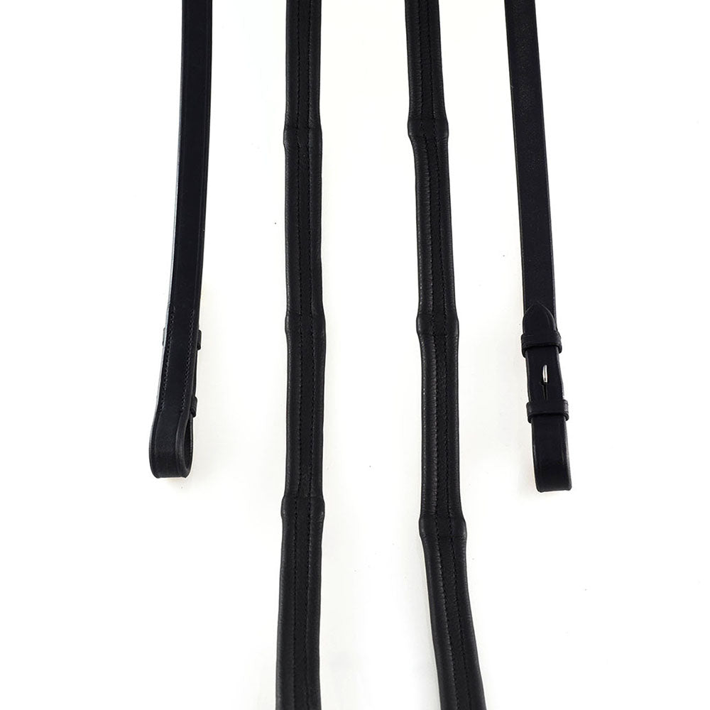 Padded Leather 5/8 Billet Reins - Black