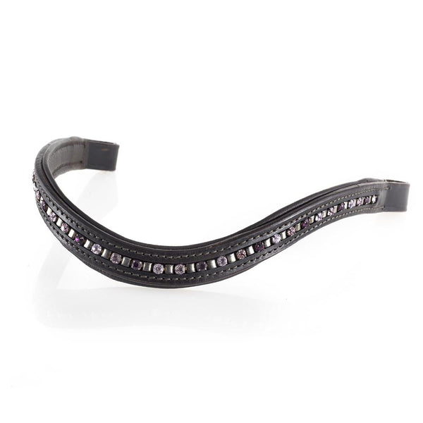 PURPLE AND LILAC MINI CLINCHER WAVE HAVANA BROWBAND - Flexible Fit Equestrian LLC