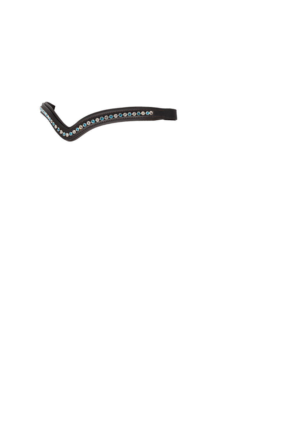 Aquamarine and Clear Mid V Gel Browband - Havana