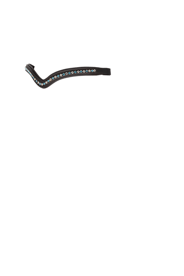 Aquamarine and Clear Mid V Gel Browband - Havana