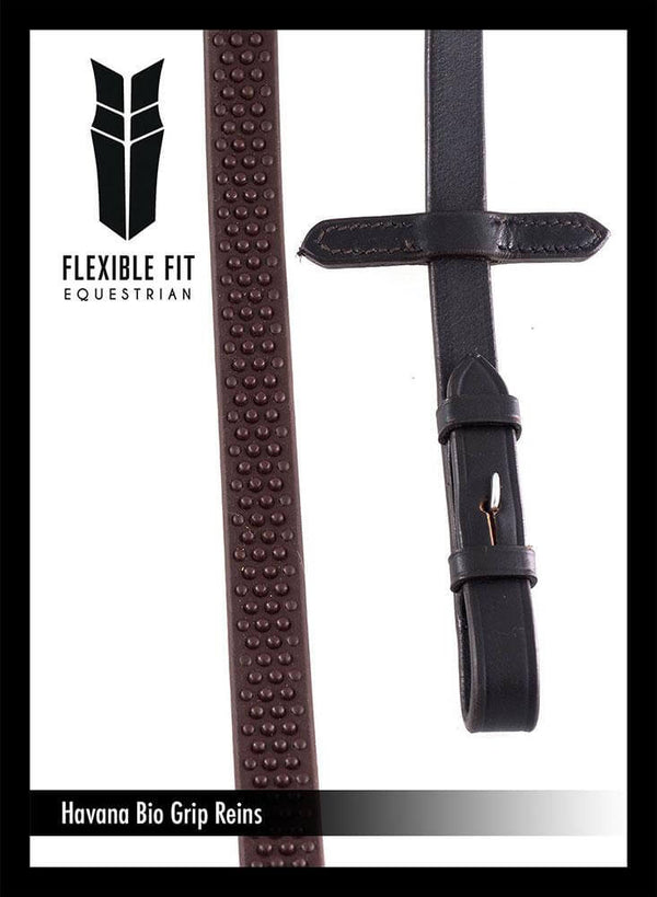 BIO GRIP HAVANA REINS - Flexible Fit Equestrian LLC