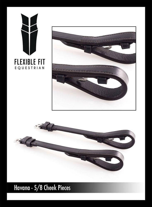 BILLET 5/8 WIDE HAVANA CHEEKPIECES - Flexible Fit Equestrian LLC