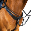 Adjustable girth strap with clip on English breastplate