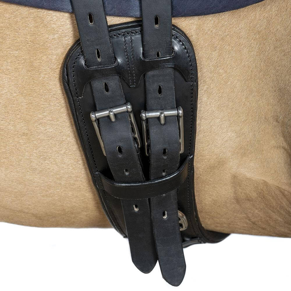 ANATOMICAL INBUILT ELASTIC DRESSAGE GIRTH - BLACK - Flexible Fit Equestrian LLC