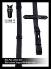 PLAIN LEATHER WITH RUBBER INSOLE AND CONTINENTAL STOPPERS BLACK - Flexible Fit Equestrian LLC