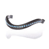 Cornflower Crystal Chain Wave Gel Browband - Havana