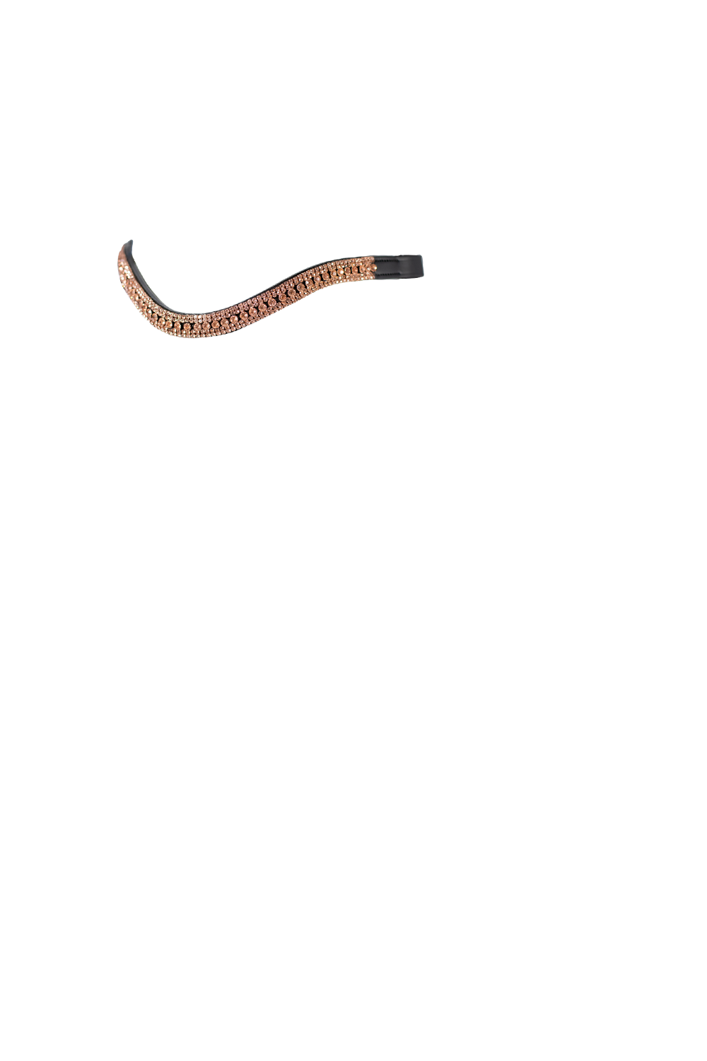 Rose Gold Crystal Princess Wave Browband - Black