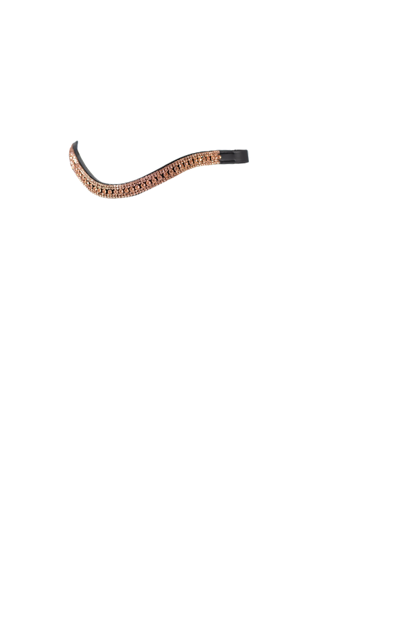 Rose Gold Crystal Princess Wave Browband - Black