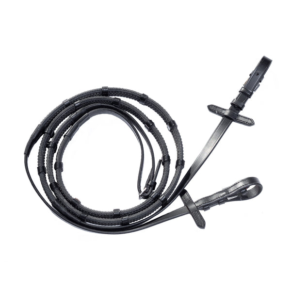 Rubber Grip Reins - Black
