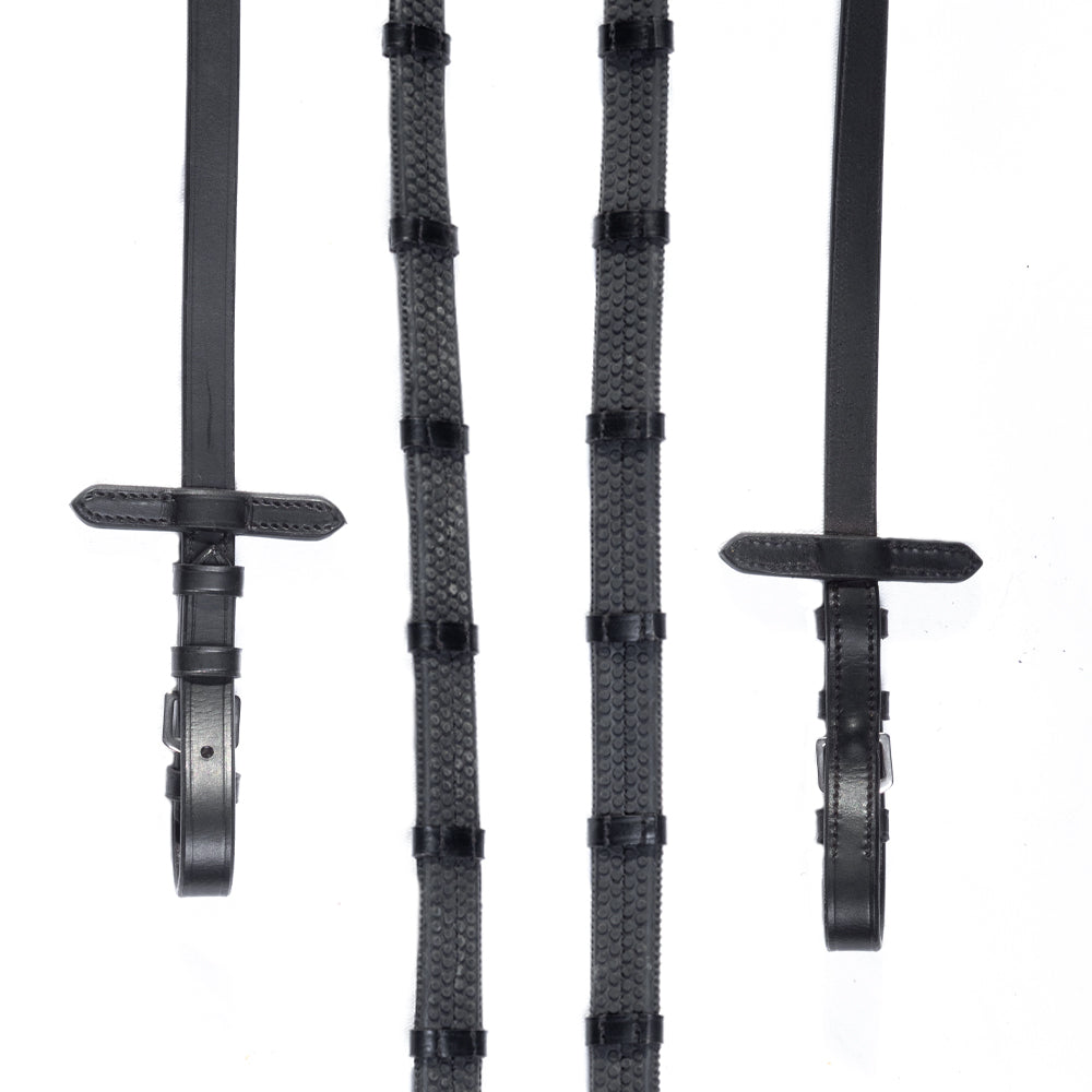 Rubber Grip Reins - Black