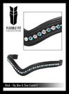 Aquamarine and Clear Mid V Gel Browband - Havana