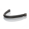 Plain Raised Padded Browband | Black Leather Snap Browband