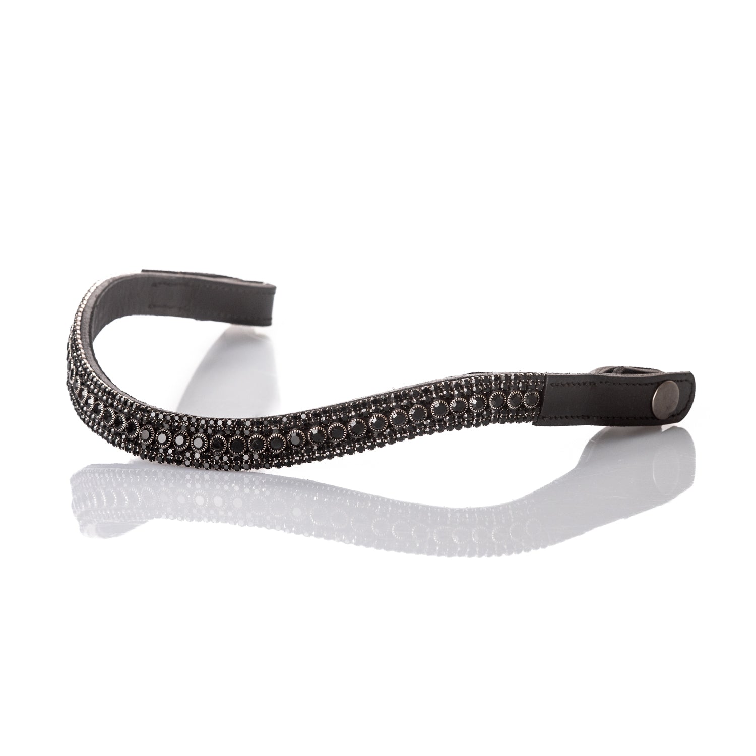 Black Crystal Princess Wave Browband | Quick Exchange Snap Browband