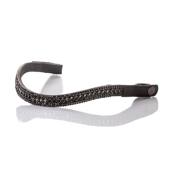 Black Crystal Princess Wave Browband | Quick Exchange Snap Browband