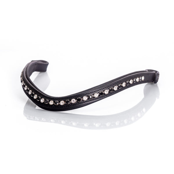 Black Snaffle Bridle 'Monaco' - with removeable flash noseband