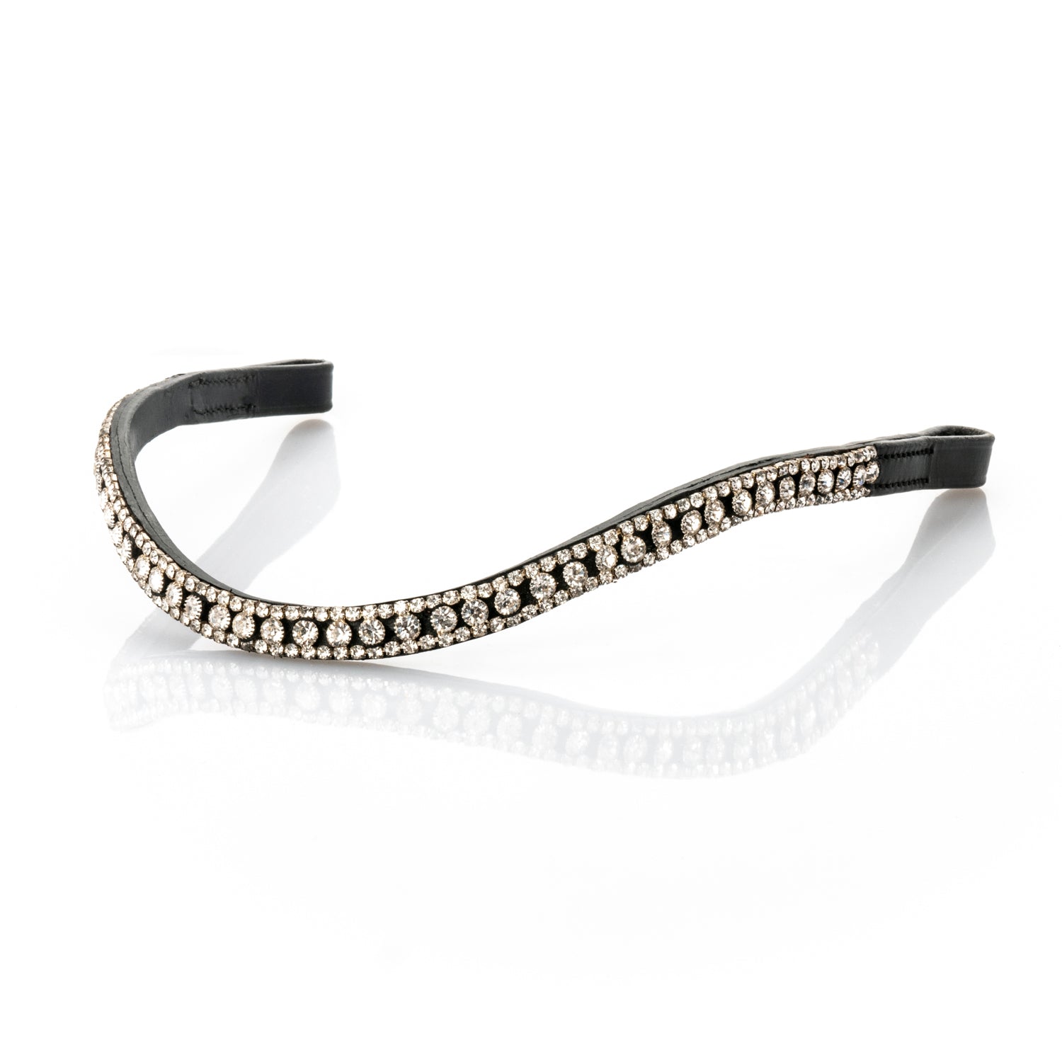 Clear Thin Wave Browband - Black Browband