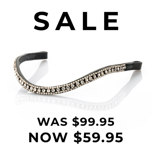 Clear Thin Wave Browband - Black Browband