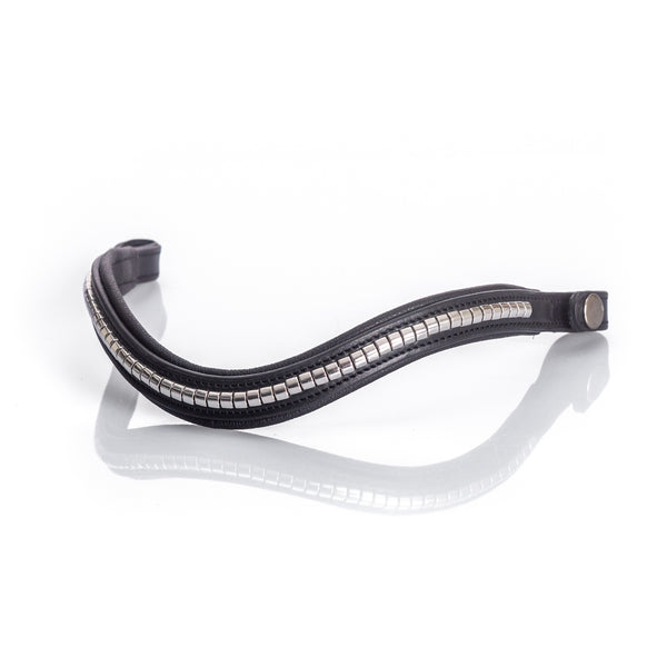 Black Snaffle Bridle 'Silvermere' - with removeable flash noseband