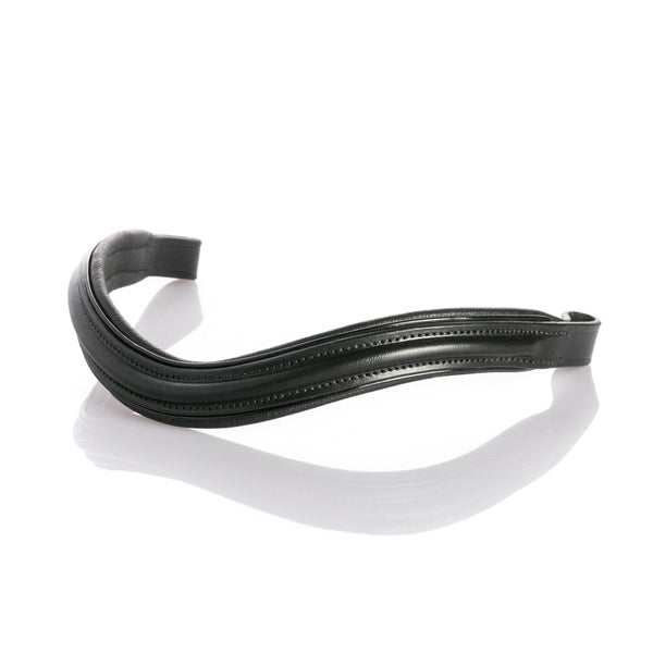 Raised Plain with Patent Pipe Wave Gel - Black Browband