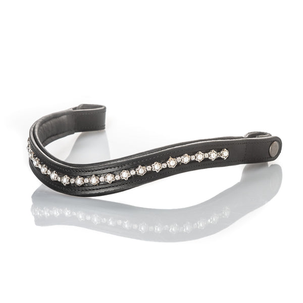 Pearl & Crystal Wave Quick Exchange Snap Browband – Black