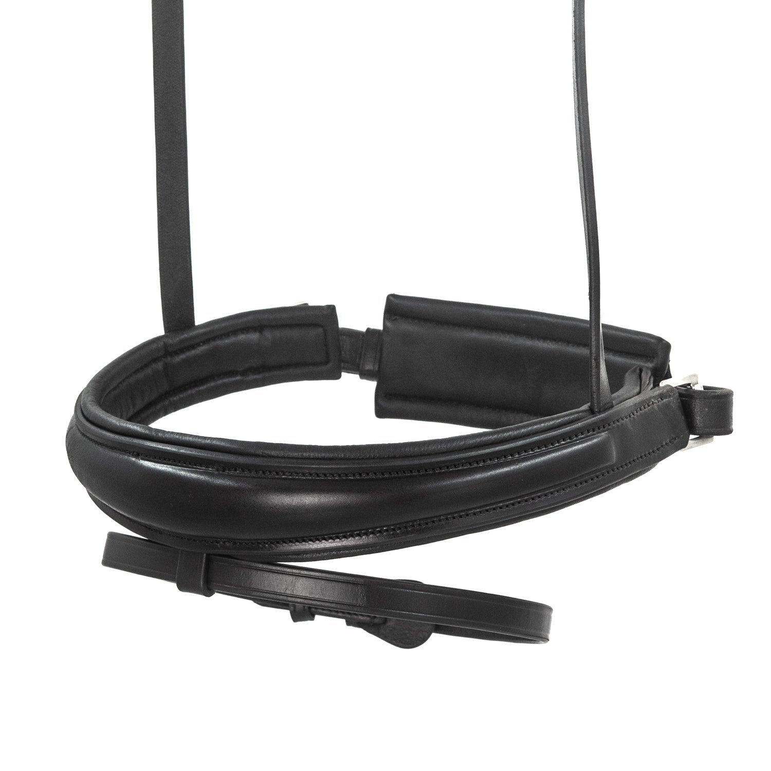 Black English Leather Snaffle Bridle 'Sam' - With Removable Flash Noseband