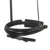 Black English Leather Snaffle Bridle 'Sam' - With Removable Flash Noseband