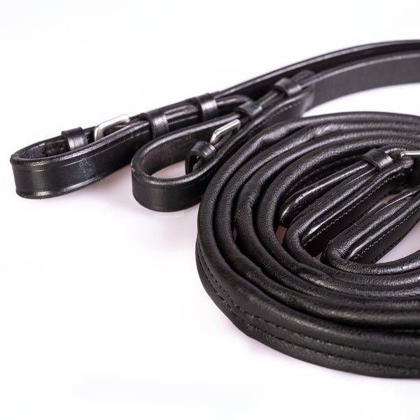 5/8" X 8' Leather Reins - Medium Oil Color, Made In USA, Horse Riding Equipment