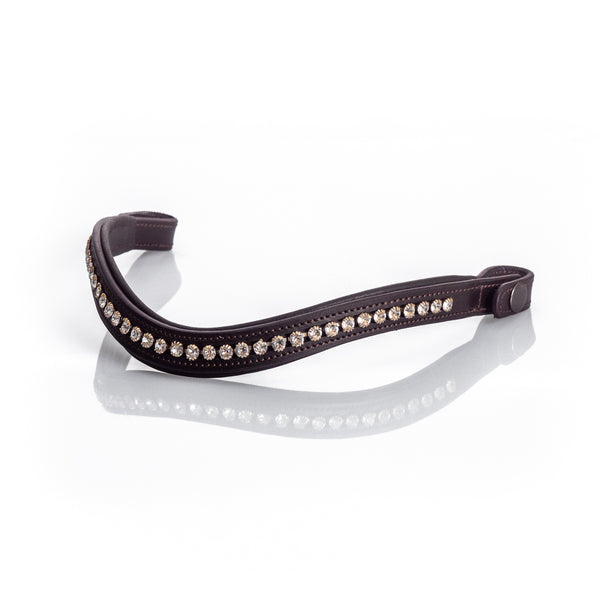 Clear Crystal Mid Wave Gel Browband - Havana