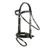 Black English Leather Snaffle Bridle 'Seraphina' - With Removable Flash Noseband