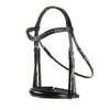 Black English Leather Snaffle Bridle 'Seraphina' - With Removable Flash Noseband