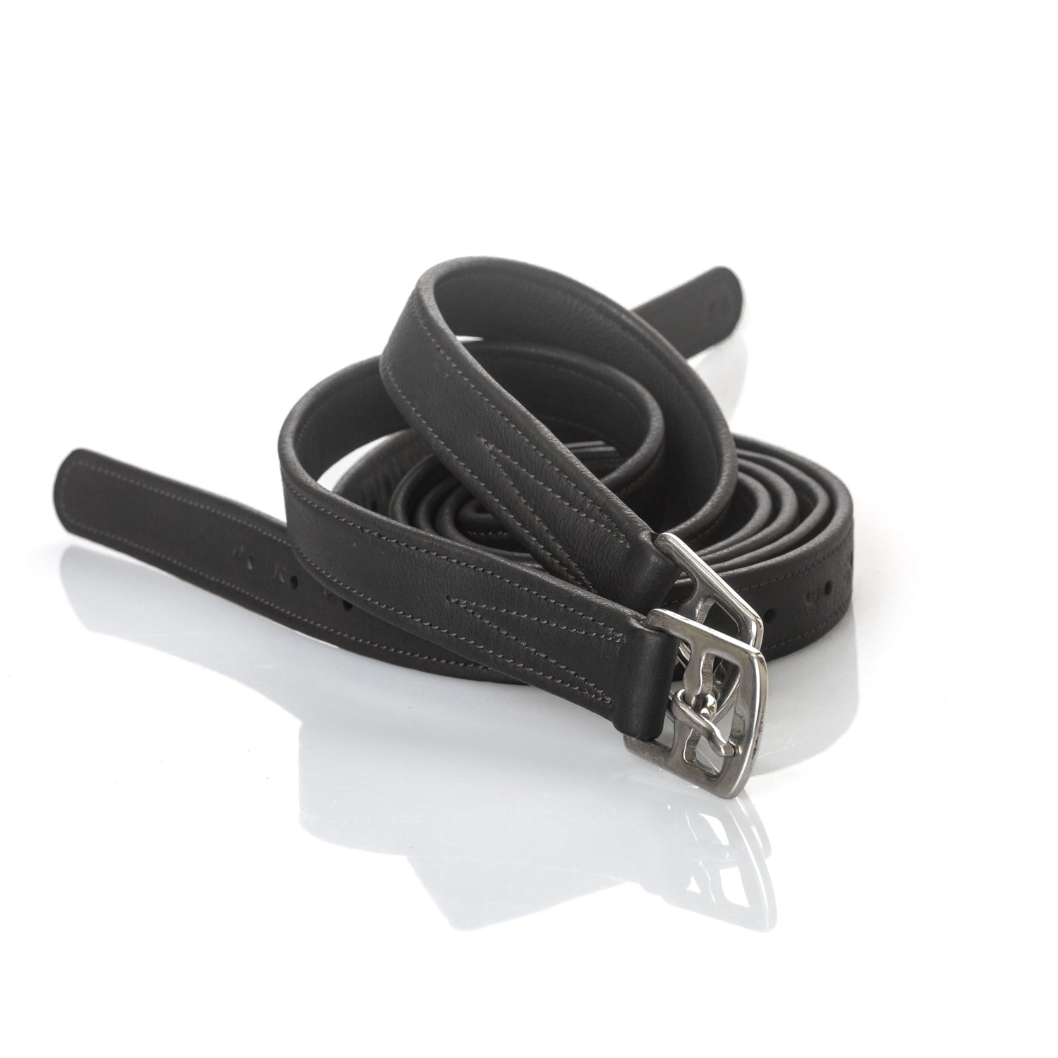 English Leather Stirrup Leathers with Webbing Core | Black & Havana