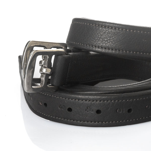 English Leather Stirrup Leathers with Webbing Core | Black & Havana