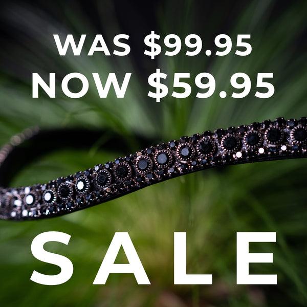 Black Thin Wave Browband - Black