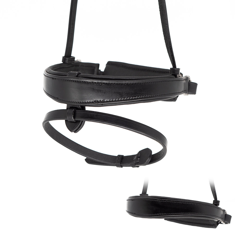 Anatomical Flat Converter Crank Noseband – Black English Leather