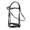 Black Snaffle Bridle 'Silvermere' - with removeable flash noseband