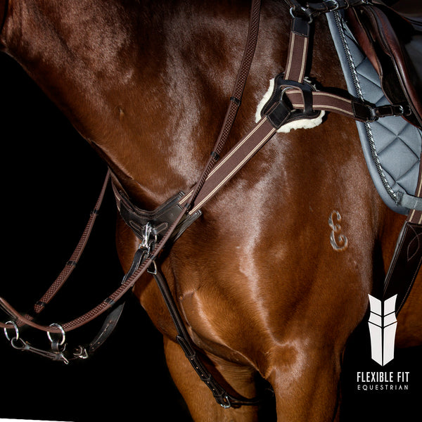 Eventing breastplate with gel padded shoulder and chest pads