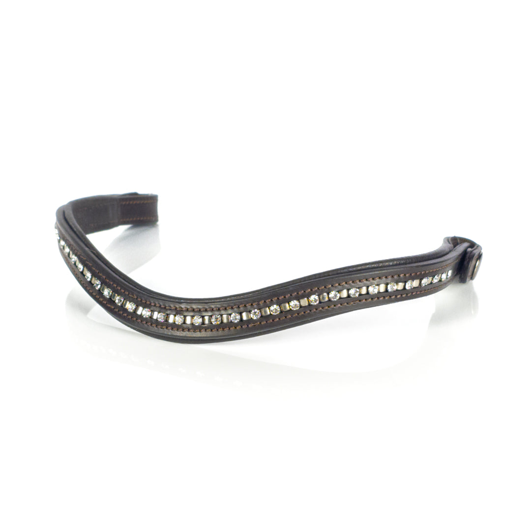 Clear Crystal Mini Clincher Wave Browband | Havana | Quick Exchange Snap Browband
