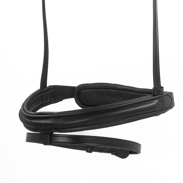 Straight Raised Plain Converter Cavesson - Black Gel Noseband