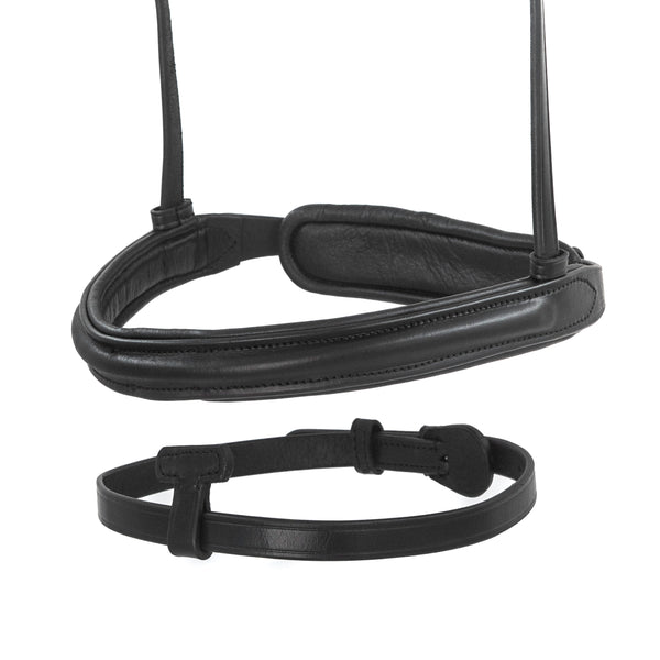 Straight Raised Plain Converter Cavesson - Black Gel Noseband