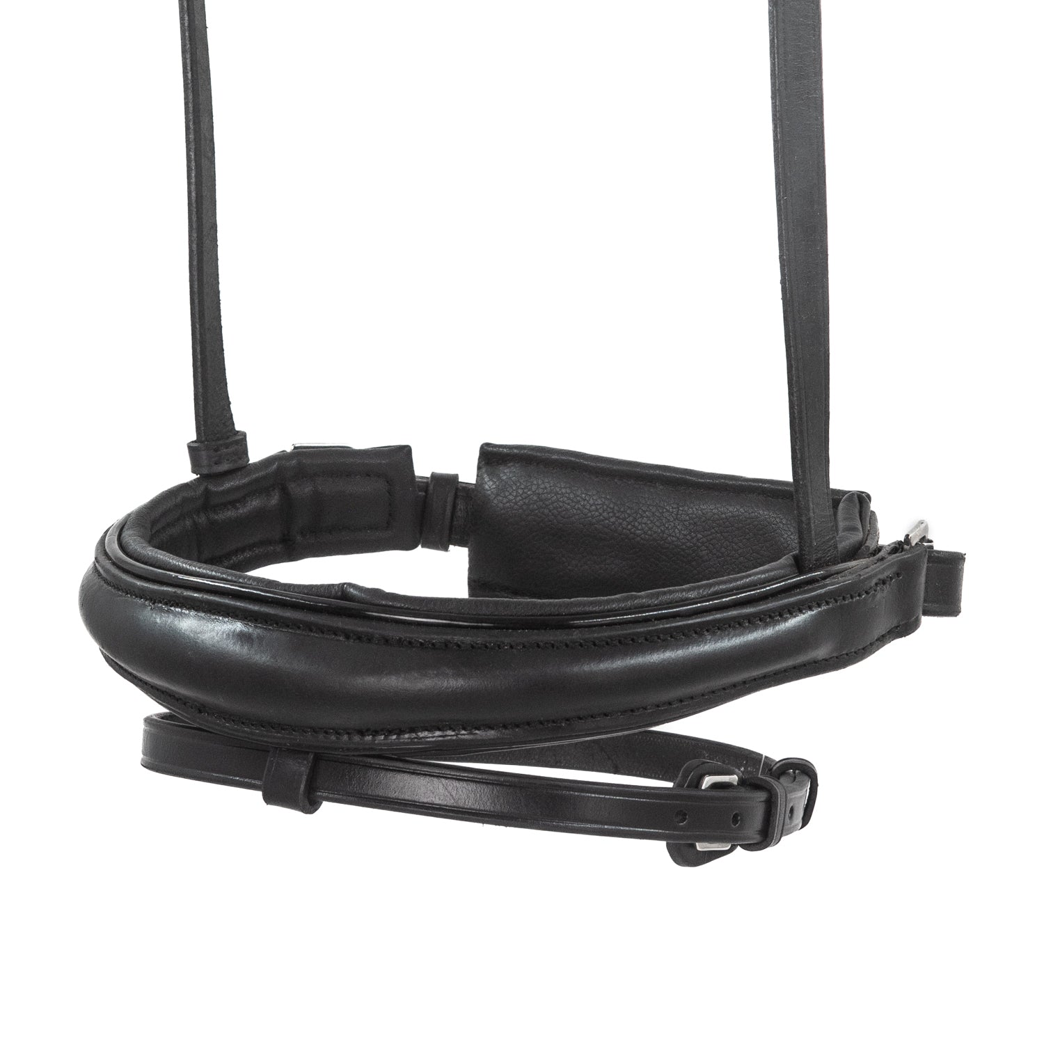 Anatomical Raised Patent Piped Converter Crank - Black Gel Noseband