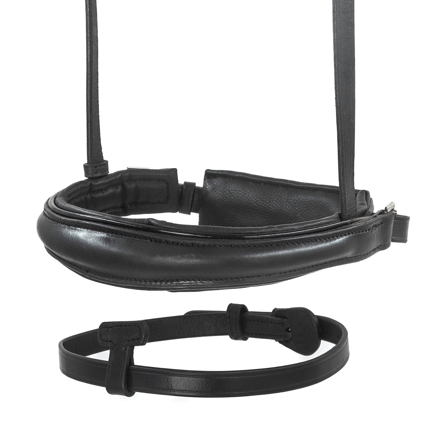 Anatomical Raised Patent Piped Converter Crank - Black Gel Noseband