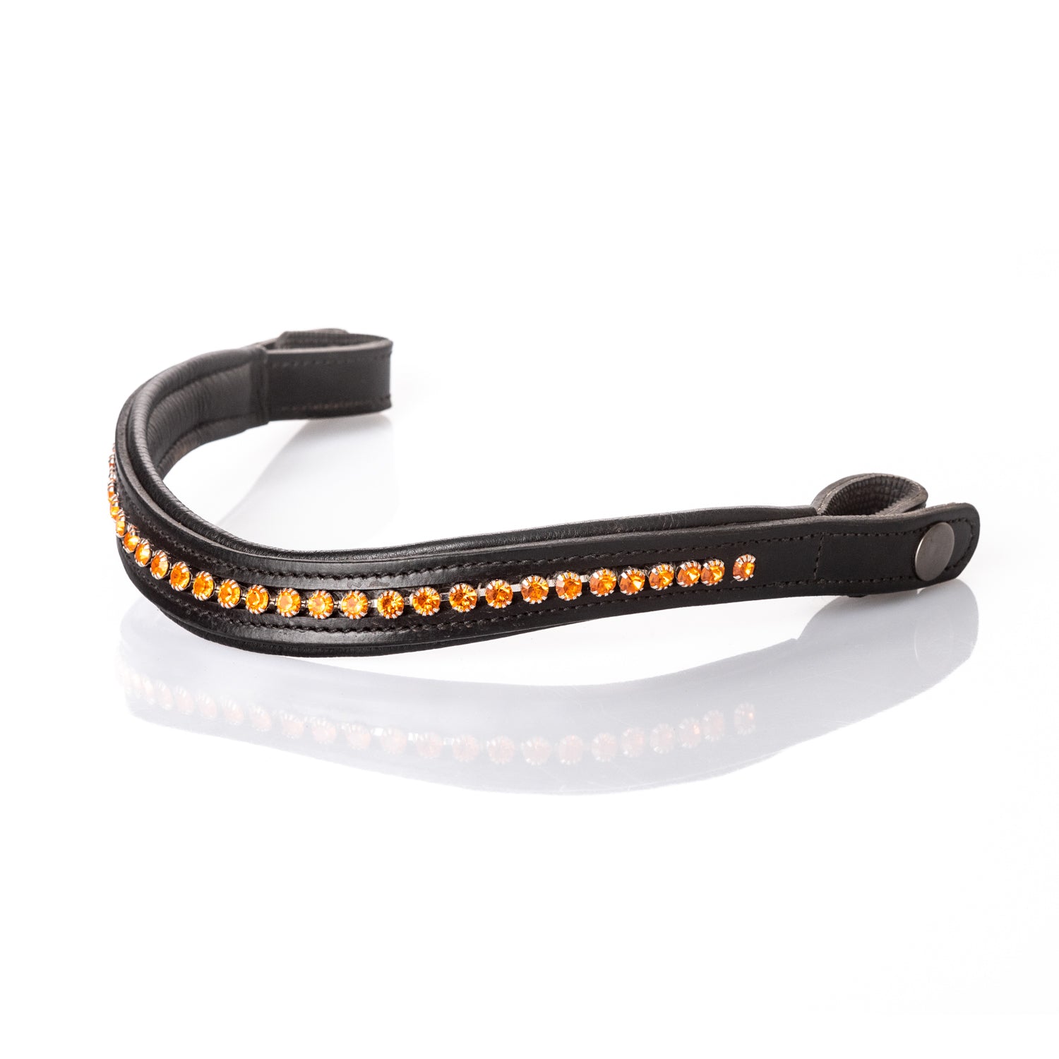 Pumpkin Mid Thin Crystal Wave Gel Browband - Black