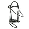 Black English Leather Snaffle Bridle 'Sam' - With Removable Flash Noseband