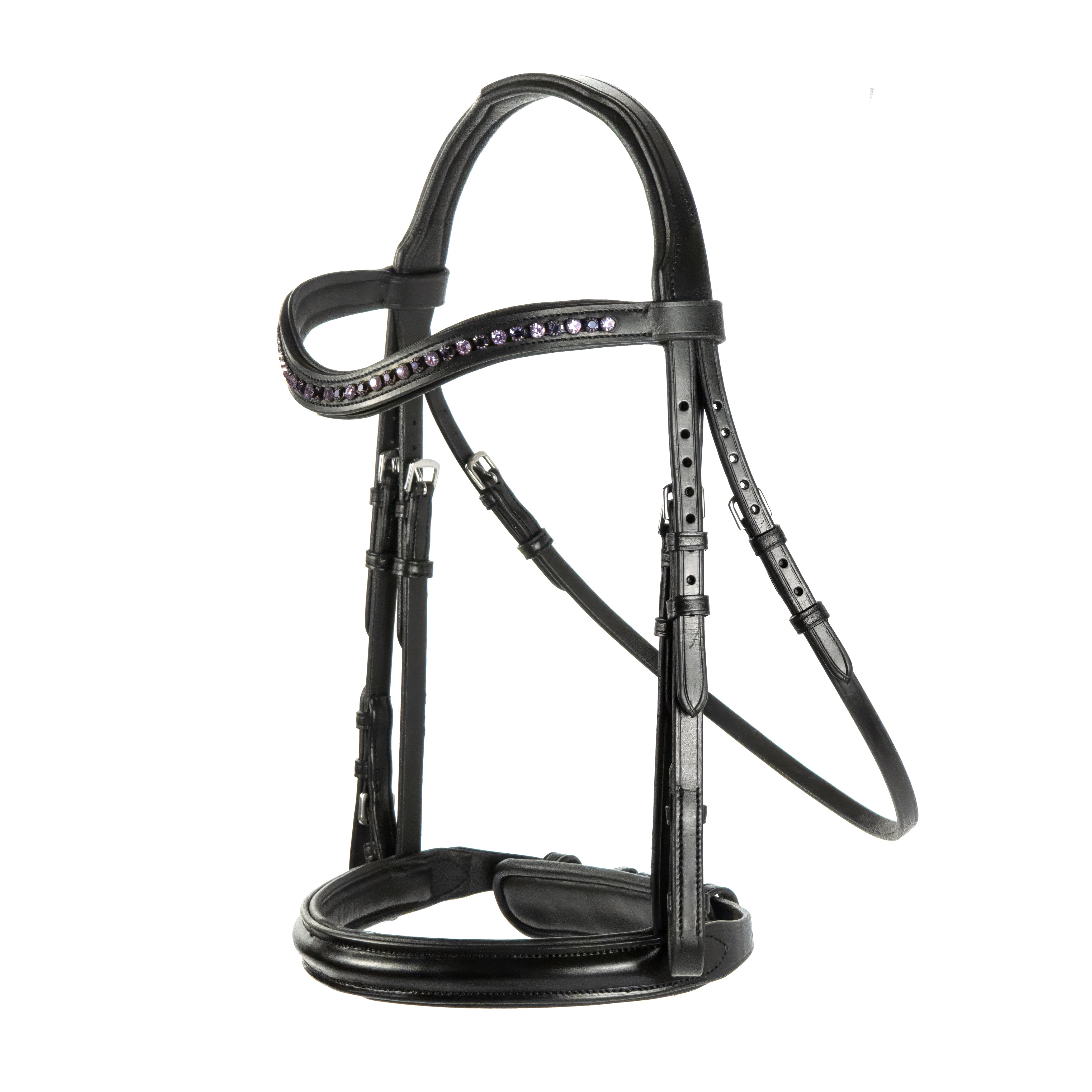 Black Snaffle Bridle 'Royale' - With Removable Flash Noseband