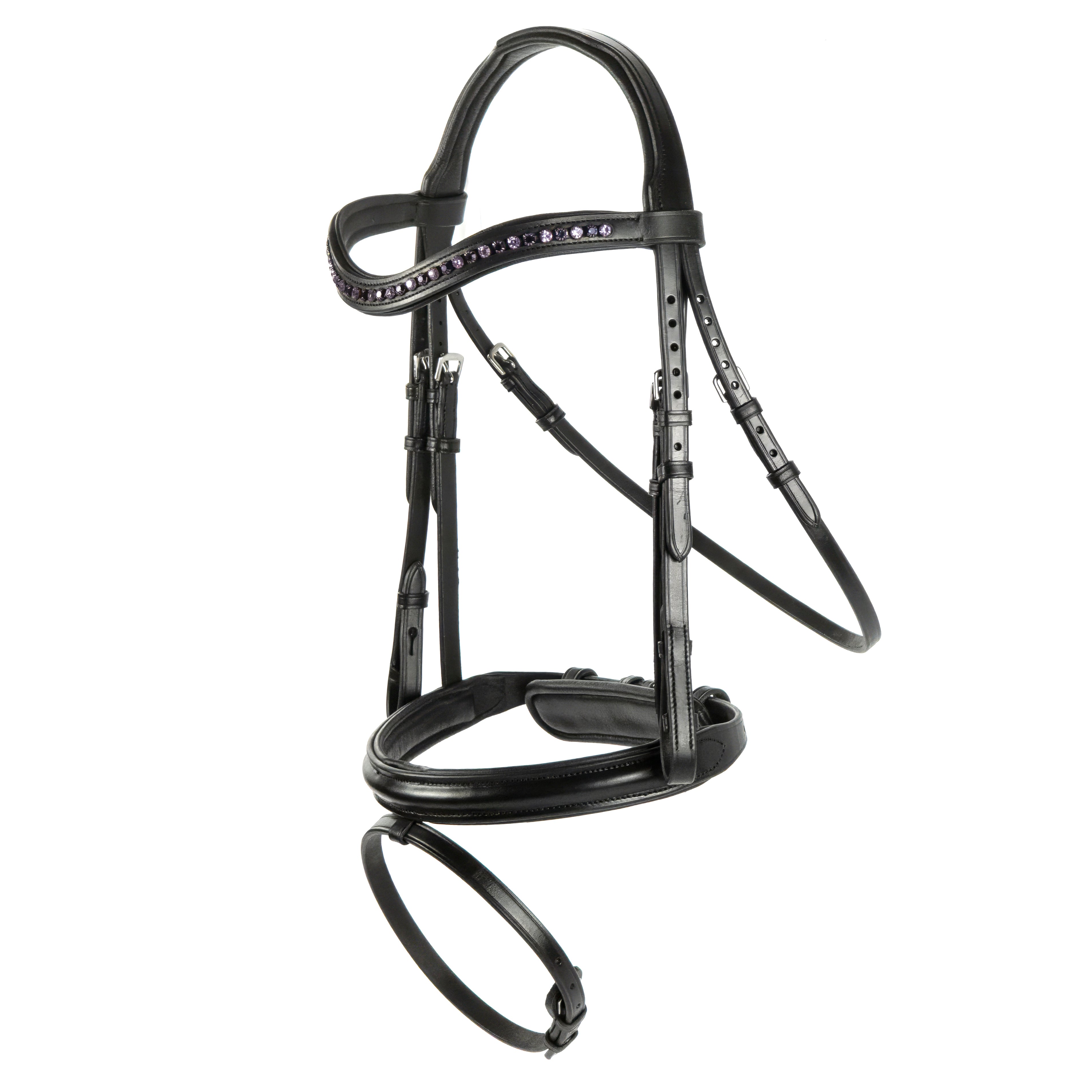 Black Snaffle Bridle 'Royale' - With Removable Flash Noseband
