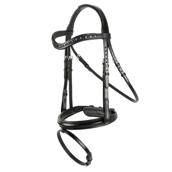 Black Snaffle Bridle 'Royale' - With Removable Flash Noseband