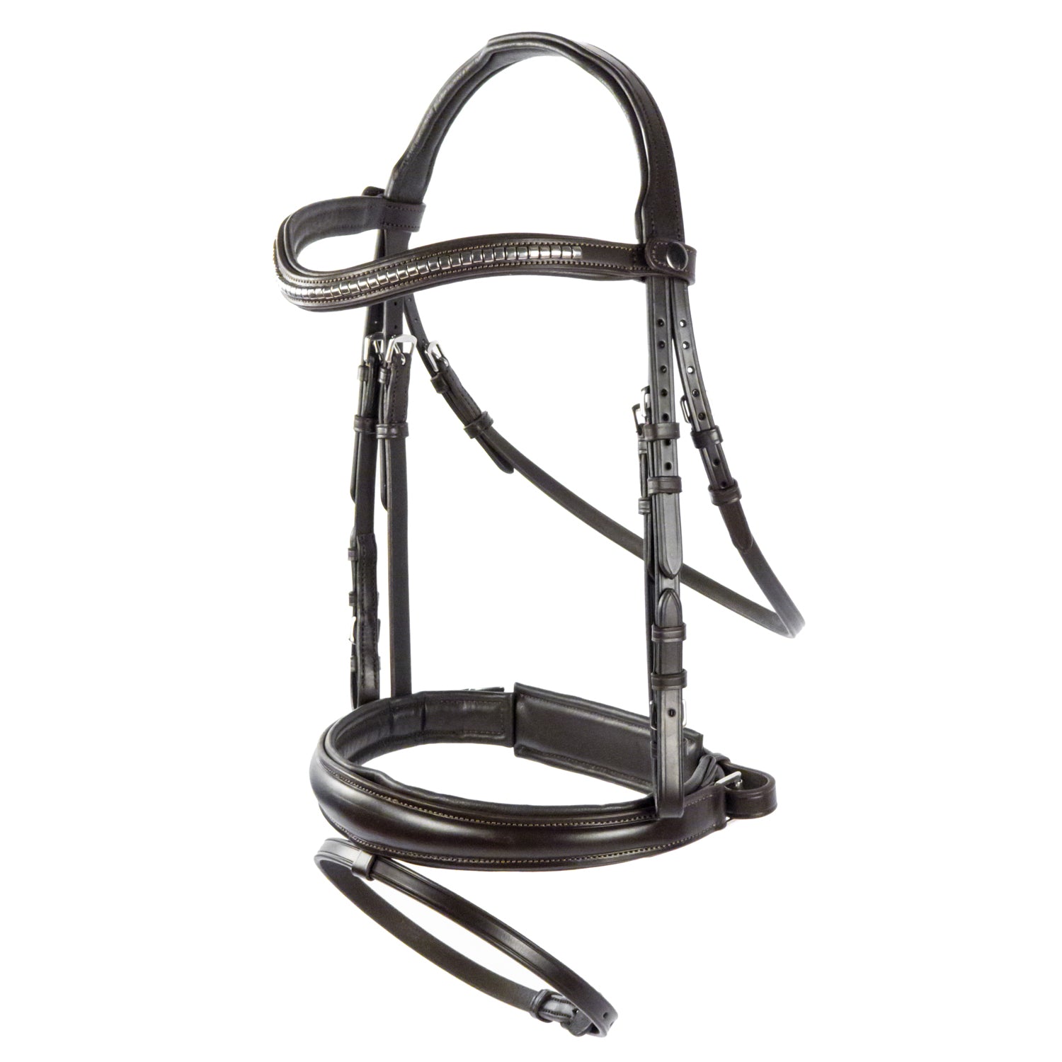 Havana Snaffle Bridle 'Belgrave' - with removeable flash noseband